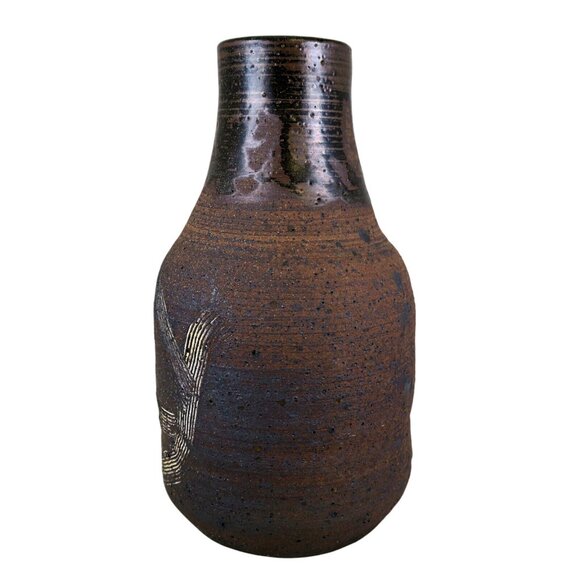 Vintage Studio Pottery Bottle – Signed “Dutton” 1962, Rustic Stoneware Vase with - Picture 2 of 6